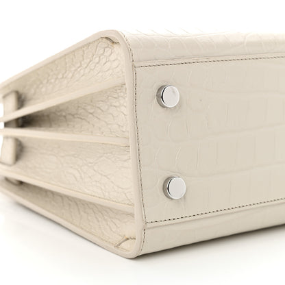 Saint Laurent Calfskin Crocodile Embossed Baby Sac De Jour Crema Soft 9 of 12