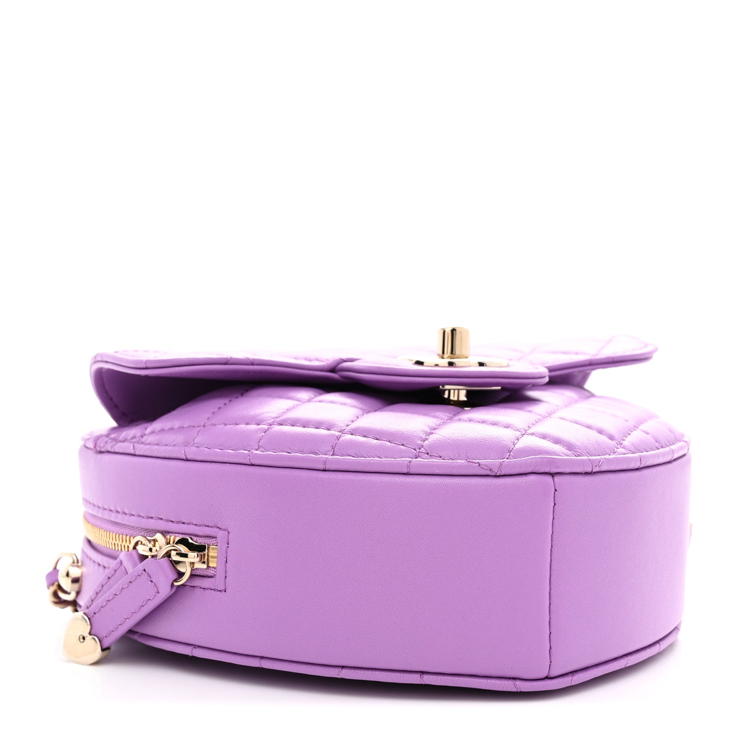 Chanel Lambskin Quilted CC In Love Heart Bag Purple 4 of 11