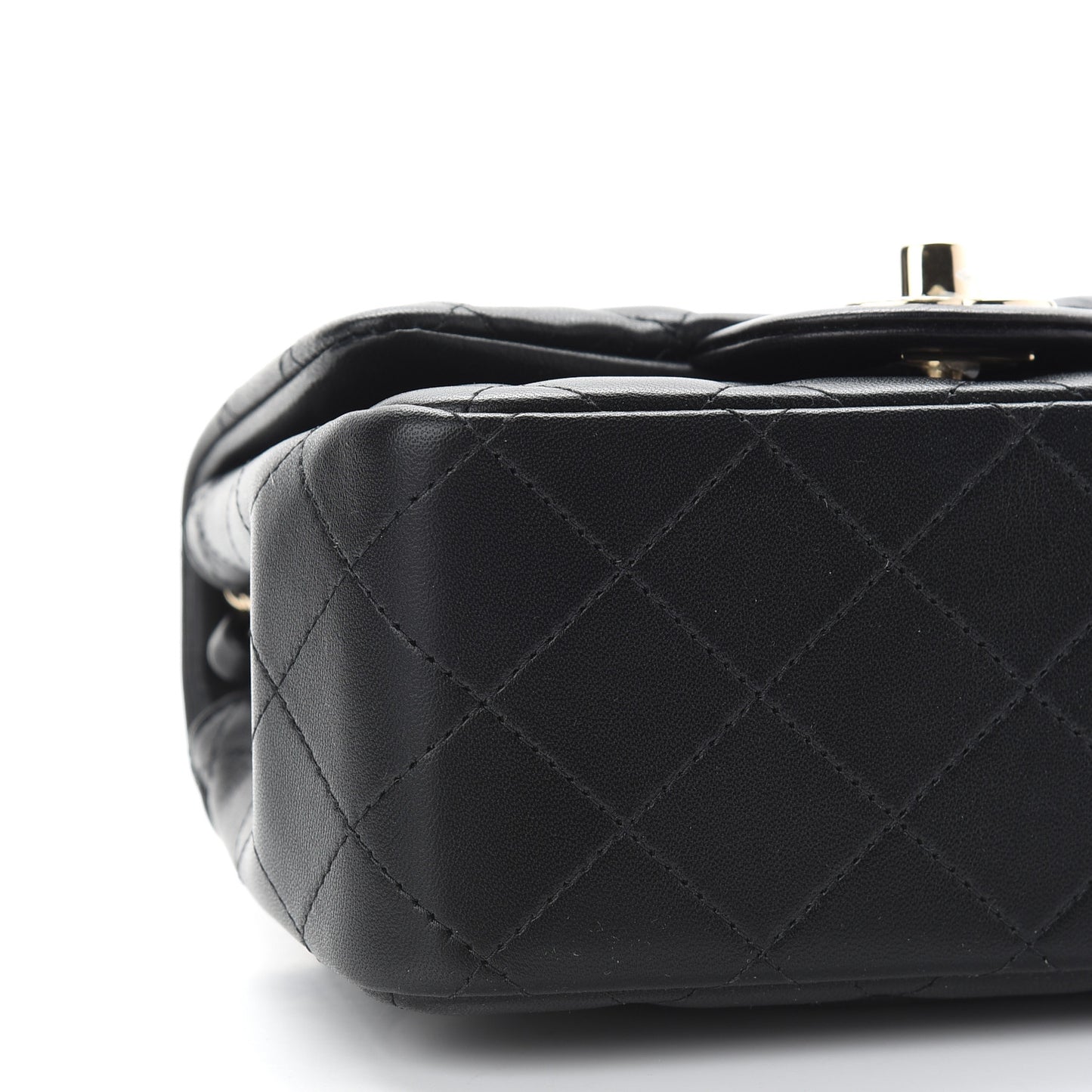 Lambskin Quilted Mini Square Flap Black