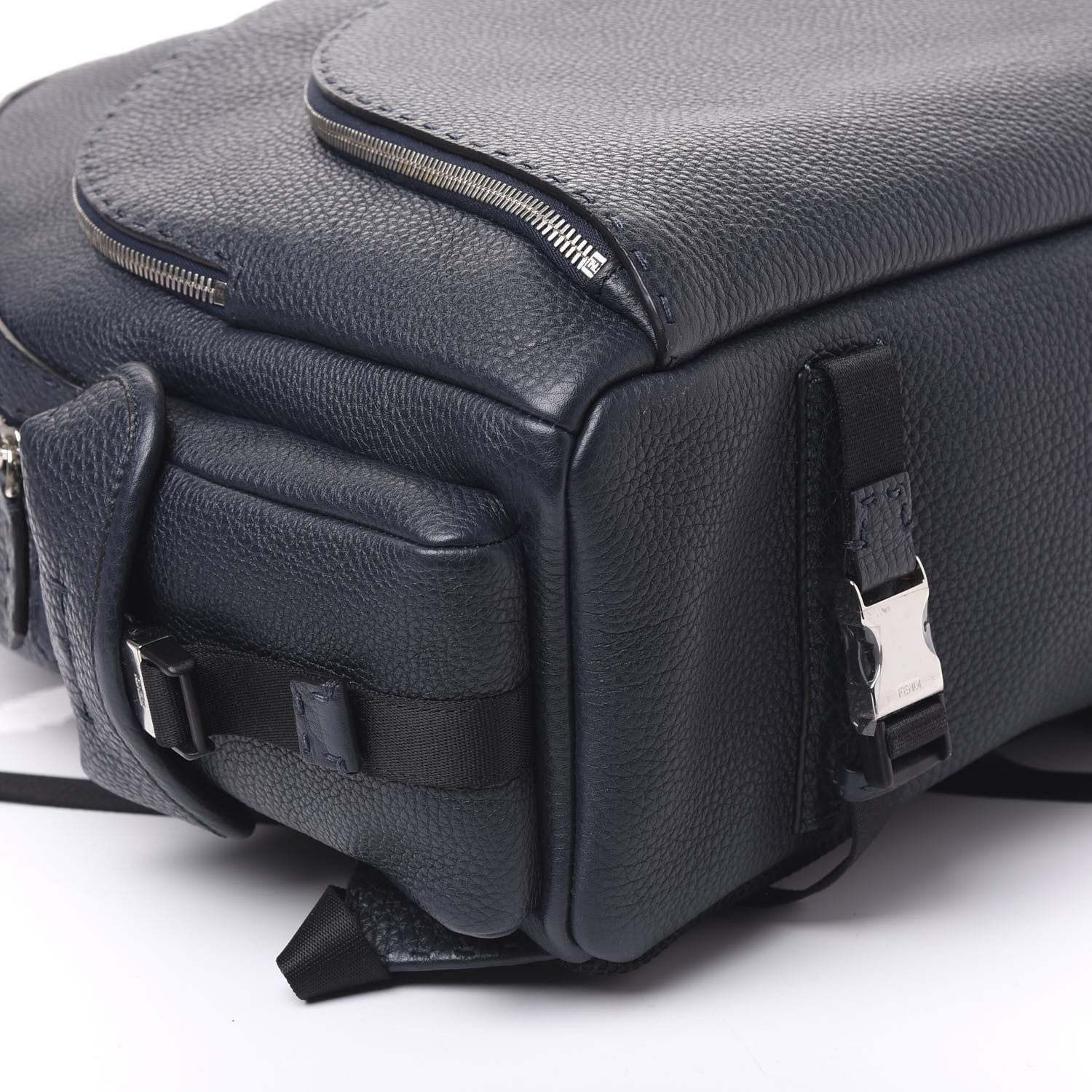 Fendi Calfskin Romano Selleria Backpack Navy 8 of 9