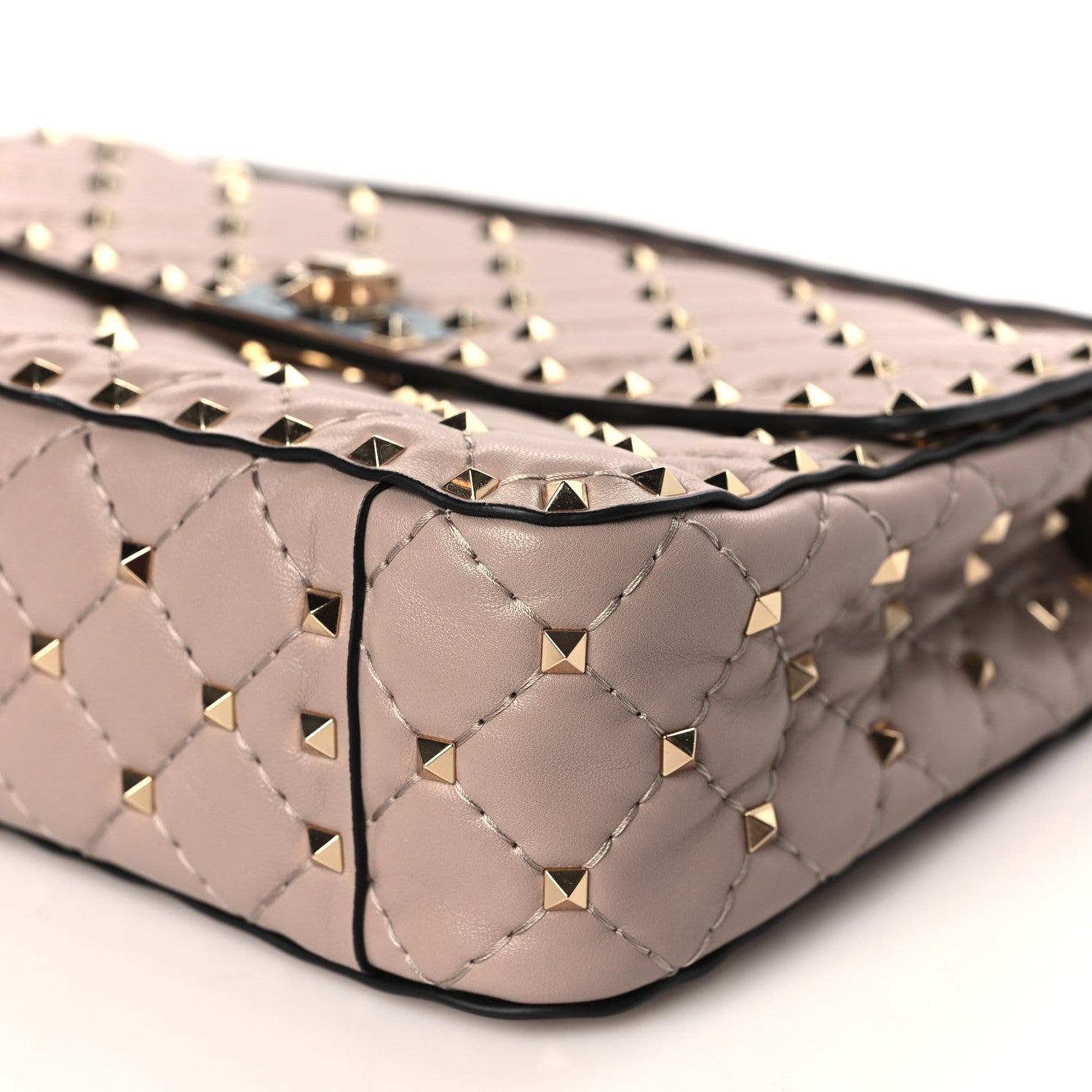 Valentino Garavani Lambskin Medium Rockstud Spike Shoulder Bag Poudre 8 of 8