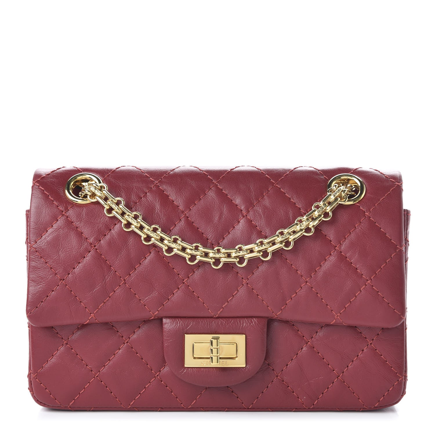 Chanel Aged Calfskin Quilted 2.55 Reissue Mini Flap Red 1 of 11