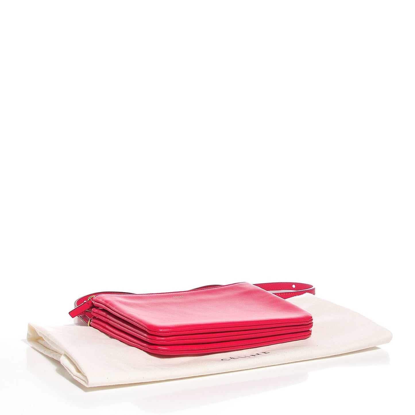 Lambskin Small Trio Crossbody Bag Fuchsia