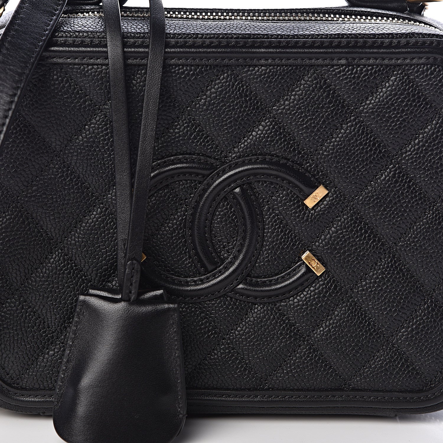 Chanel Caviar Quilted Medium CC Filigree Vanity Case Black 8 of 11