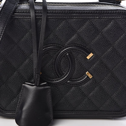 Chanel Caviar Quilted Medium CC Filigree Vanity Case Black 8 of 11