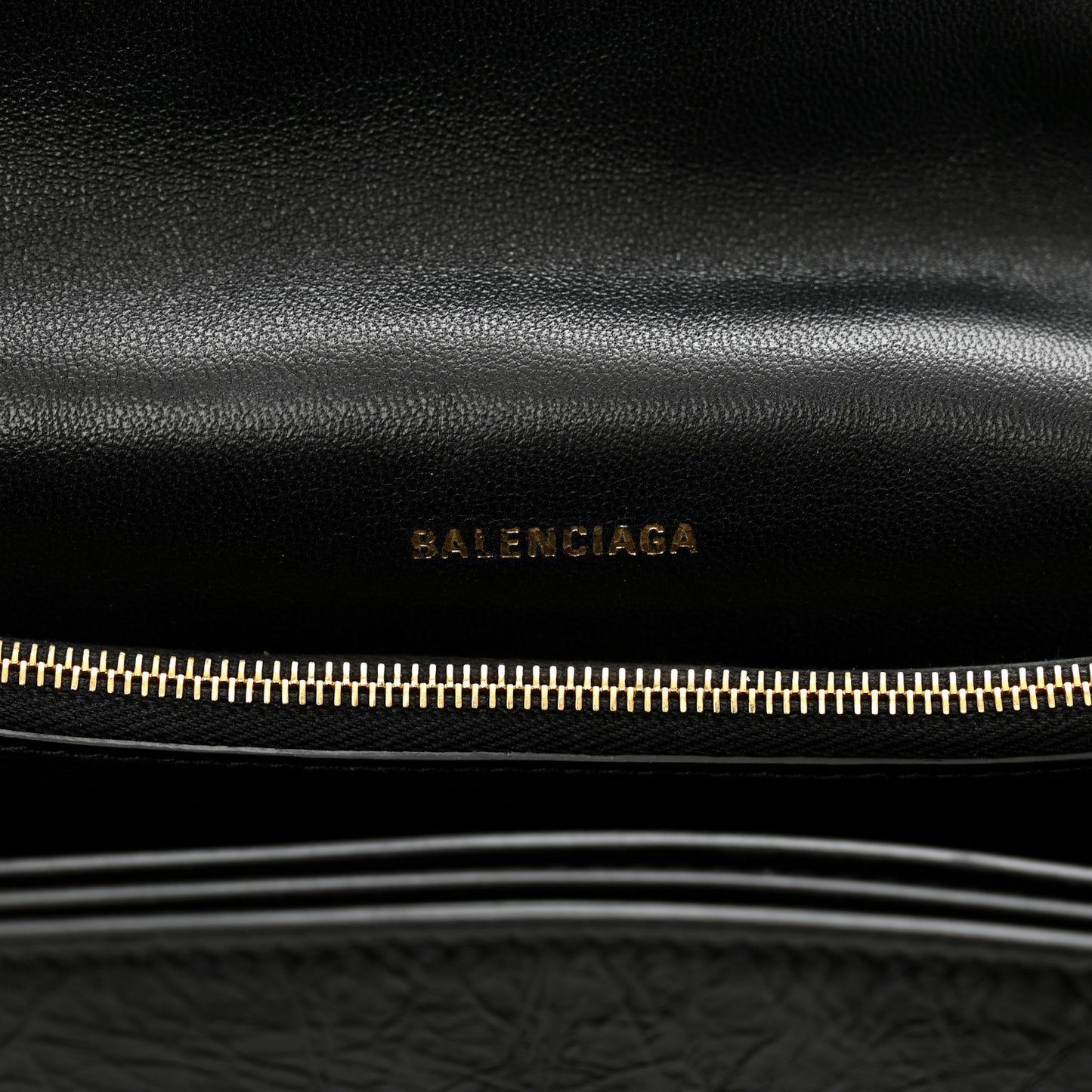 Crushed Calfskin Medium Crush Chain Bag Black