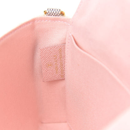 Louis Vuitton Damier Azur Pochette Felicie Chain Wallet Rose Ballerine 7 of 11