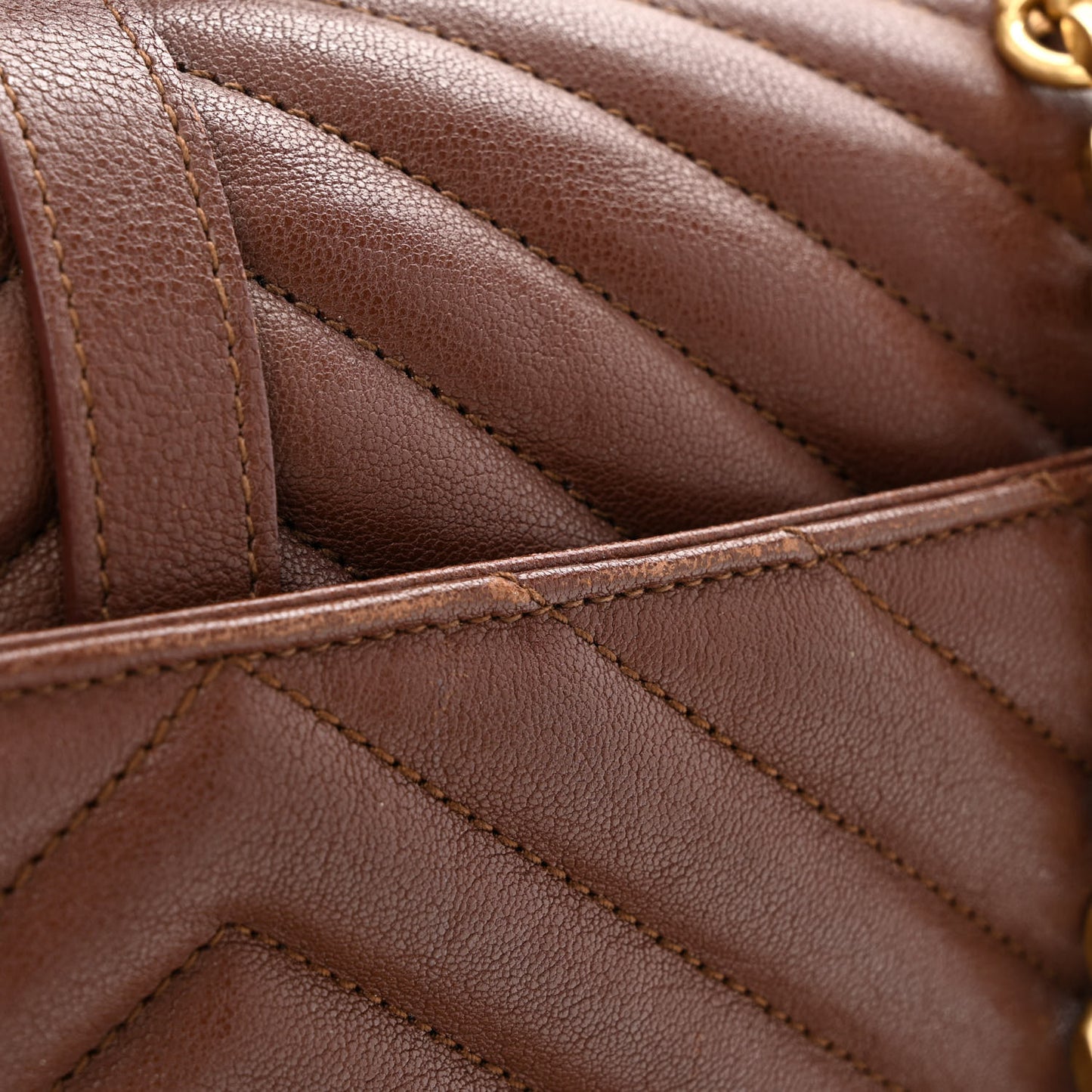 Sheepskin Matelasse Chevron Monogram Medium College Bag Brick