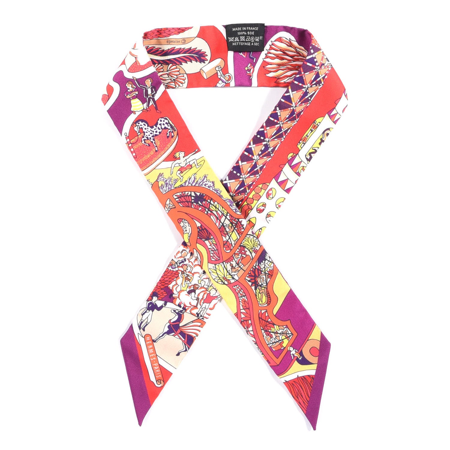 Hermes Silk Exposition Universelle Twilly Rouge Violet Jaune 1 of 4