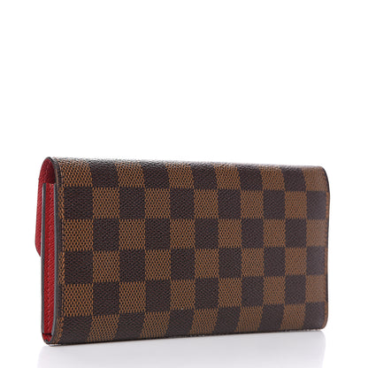 Louis Vuitton Damier Ebene Emilie Wallet Red 2 of 10