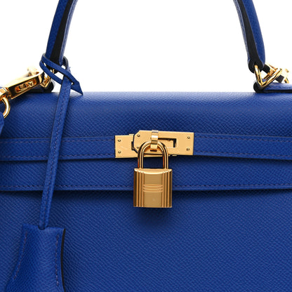 Hermes Epsom Kelly Sellier 25 Bleu Royal 8 of 11