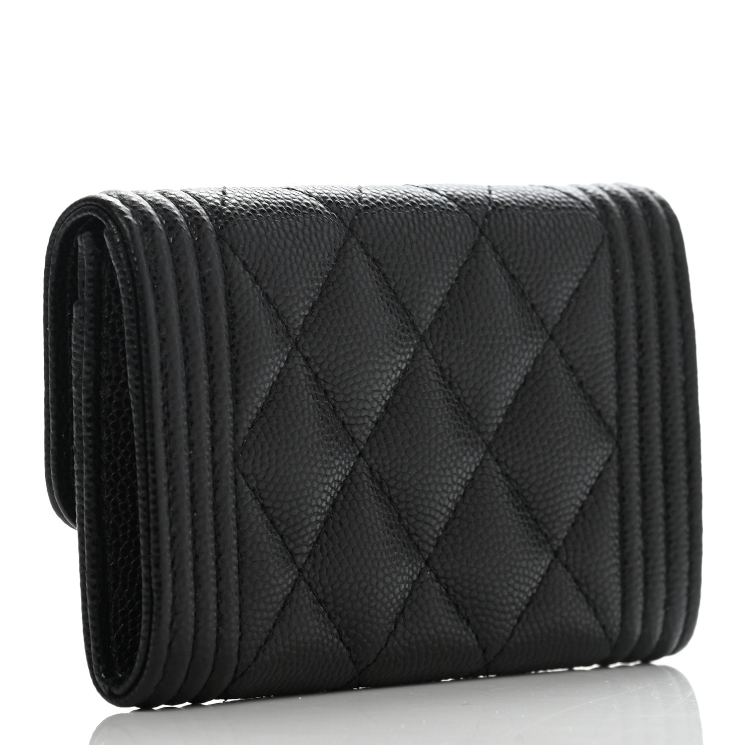 Chanel Caviar Quilted Boy Flap Card Holder Black 3 of 9