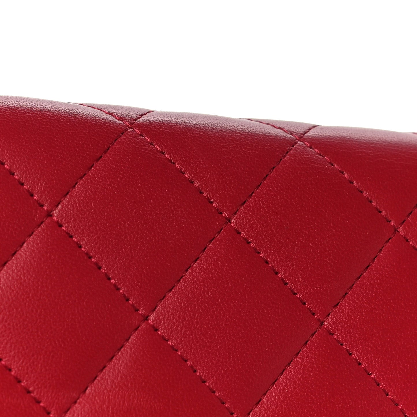 Lambskin Quilted Wallet on Chain WOC Red