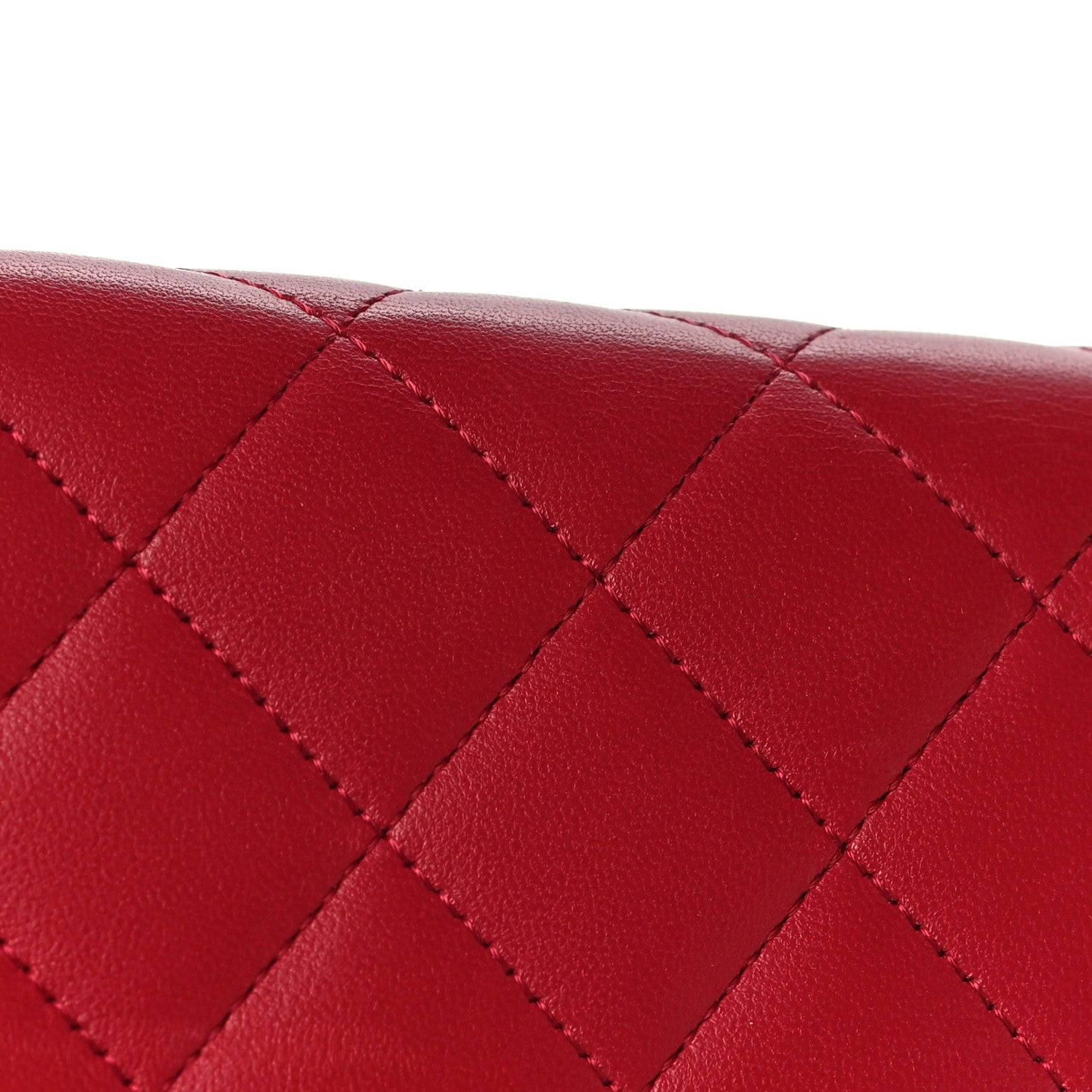Chanel Lambskin Quilted Wallet on Chain WOC Red 17 of 19