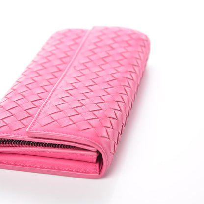 Bottega Veneta Nappa Intrecciato Continental Flap Wallet Rosa Shock 13 of 14