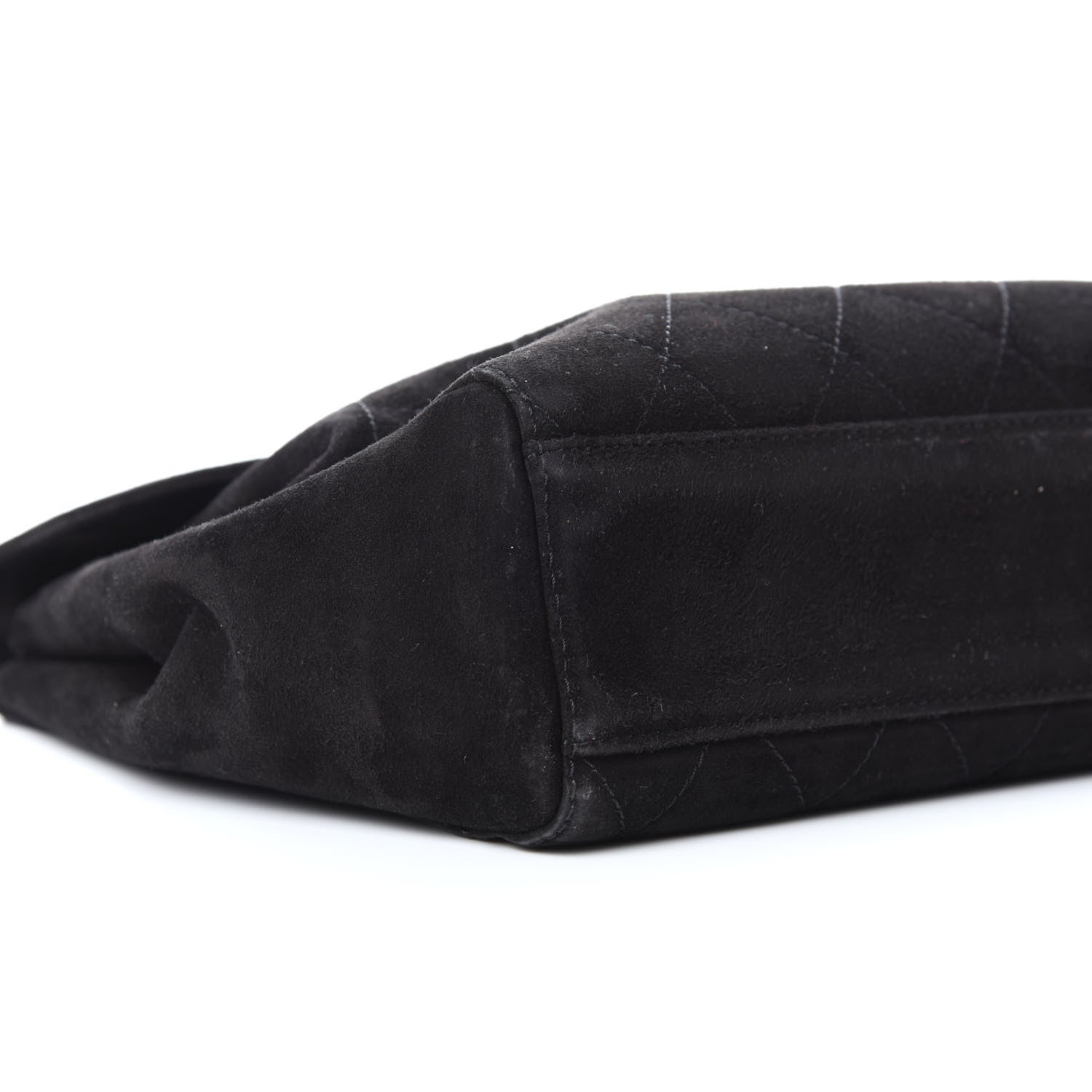 Chanel Suede Diamond Stitched Flap Bag Black 8 of 9