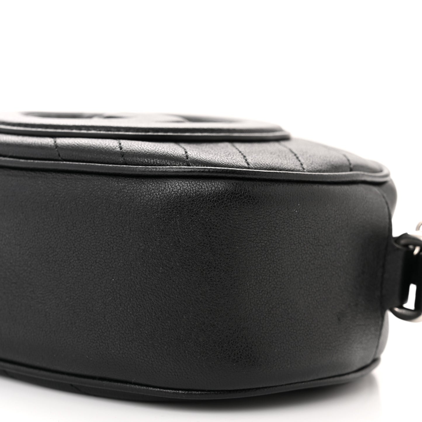 Sakai Be Green Calfskin Diagonal Stitched Mini Blondie Shoulder Bag Black