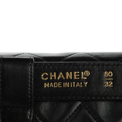 Chanel Lambskin Quilted Flap Waist Belt Bag 80 32 Black 6 of 10