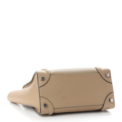 Celine Drummed Calfskin Micro Luggage Dune 4 of 13