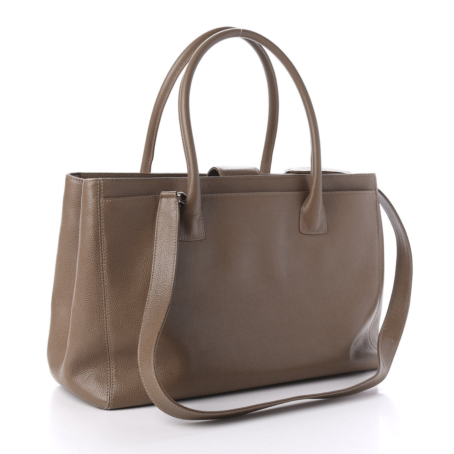Calfskin Cerf Executive Shopper Tote Beige