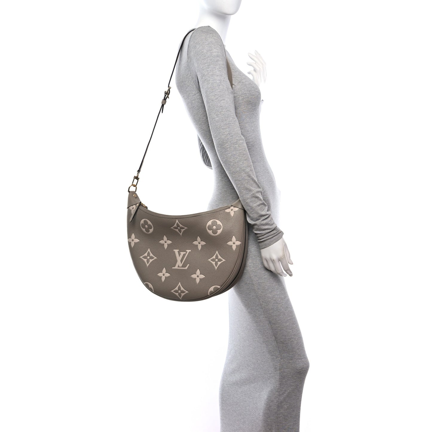 Empreinte Monogram Giant Loop Hobo Dove Gray Cream