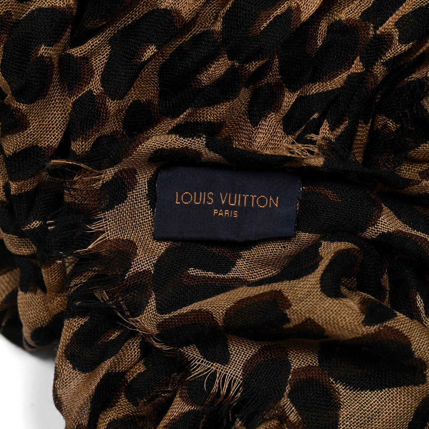 Louis Vuitton Cashmere Silk Leopard Etole Stole Marron 4 of 4