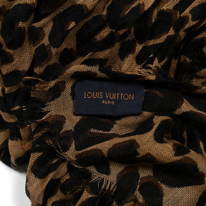 Louis Vuitton Cashmere Silk Leopard Etole Stole Marron 4 of 4