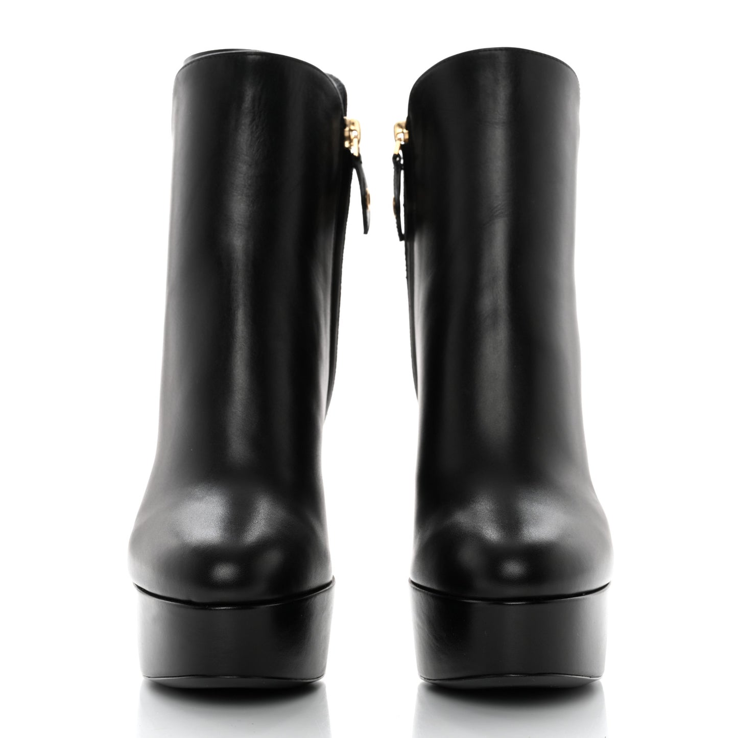 Calfskin Monogram Afterglow Platform Ankle Boots 35 Black