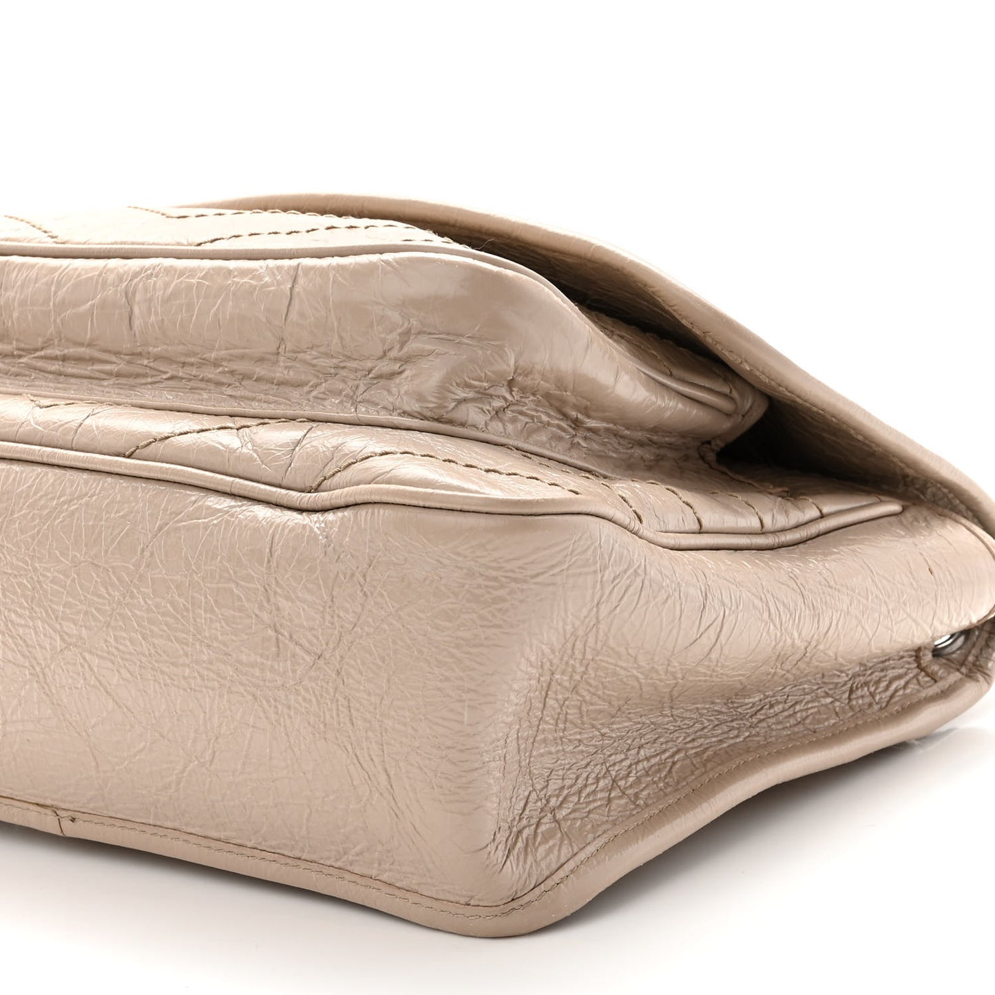 Crinkled Calfskin Matelasse Monogram Medium Niki Chain Satchel Light Natural