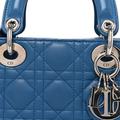 Christian Dior Lambskin Cannage Mini Lady Dior Blue 7 of 11