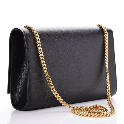 Saint Laurent Grain De Poudre Medium Classic Monogram Kate Satchel Black 3 of 7