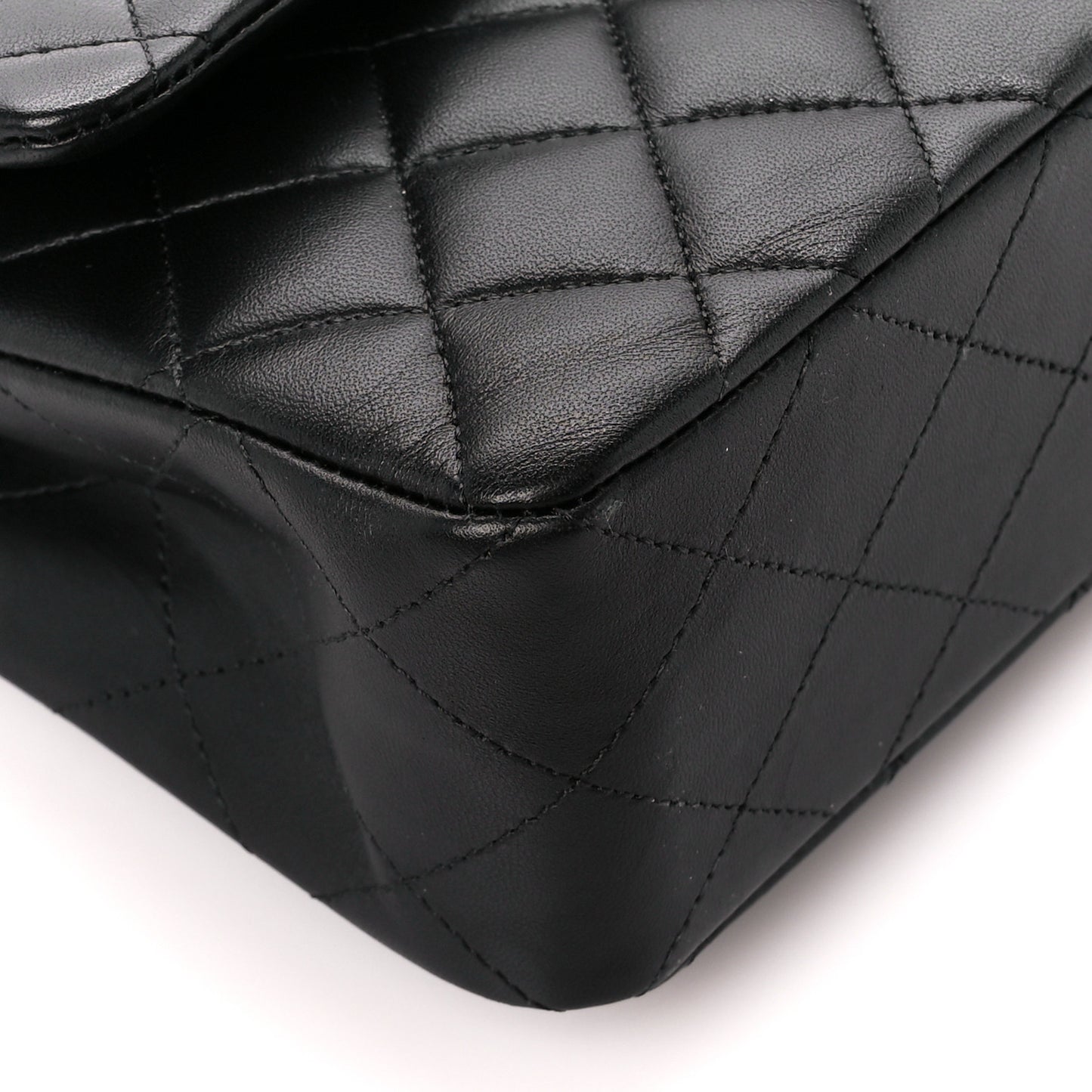 Lambskin Quilted Small Double Flap Black