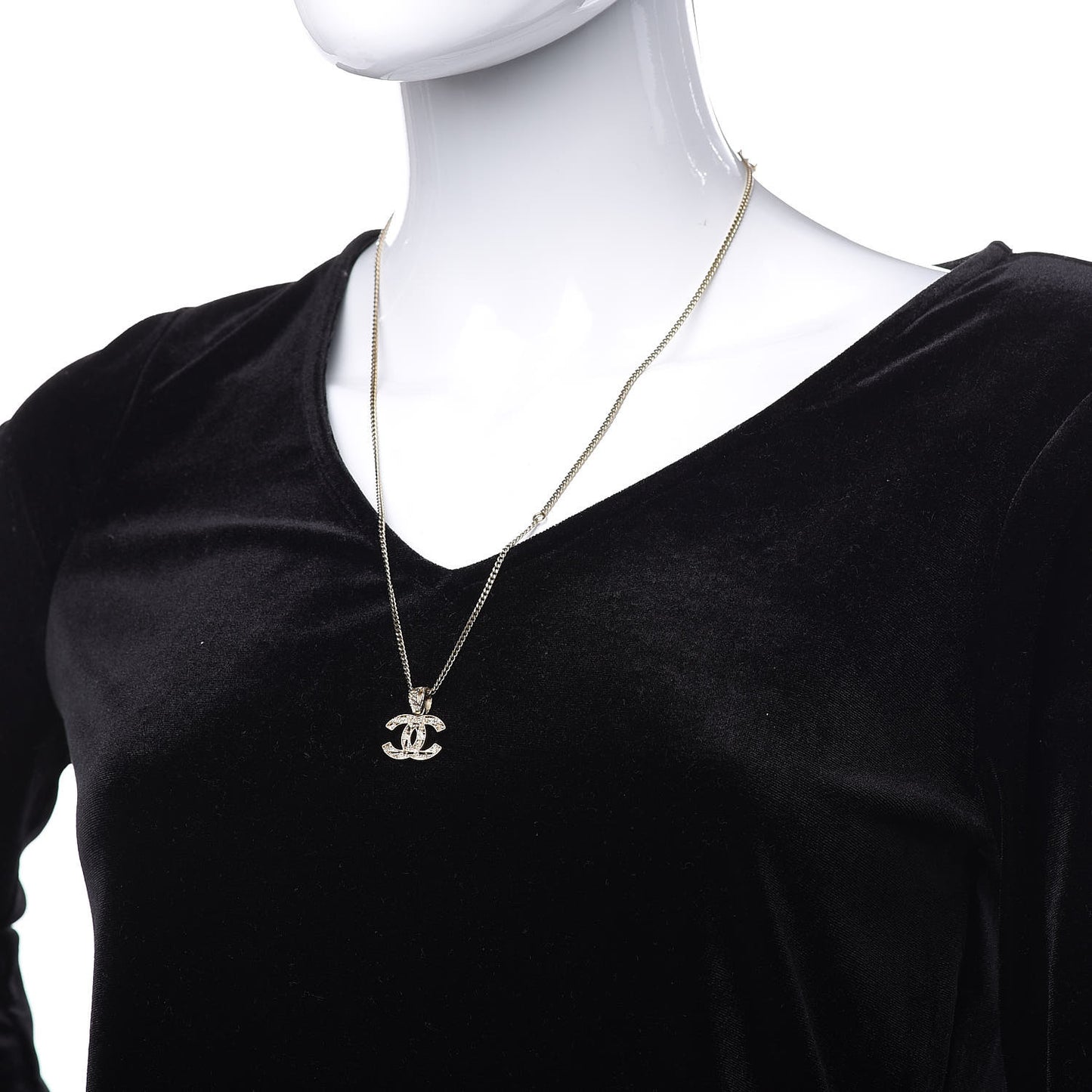 Tweed Effect CC Necklace Gold