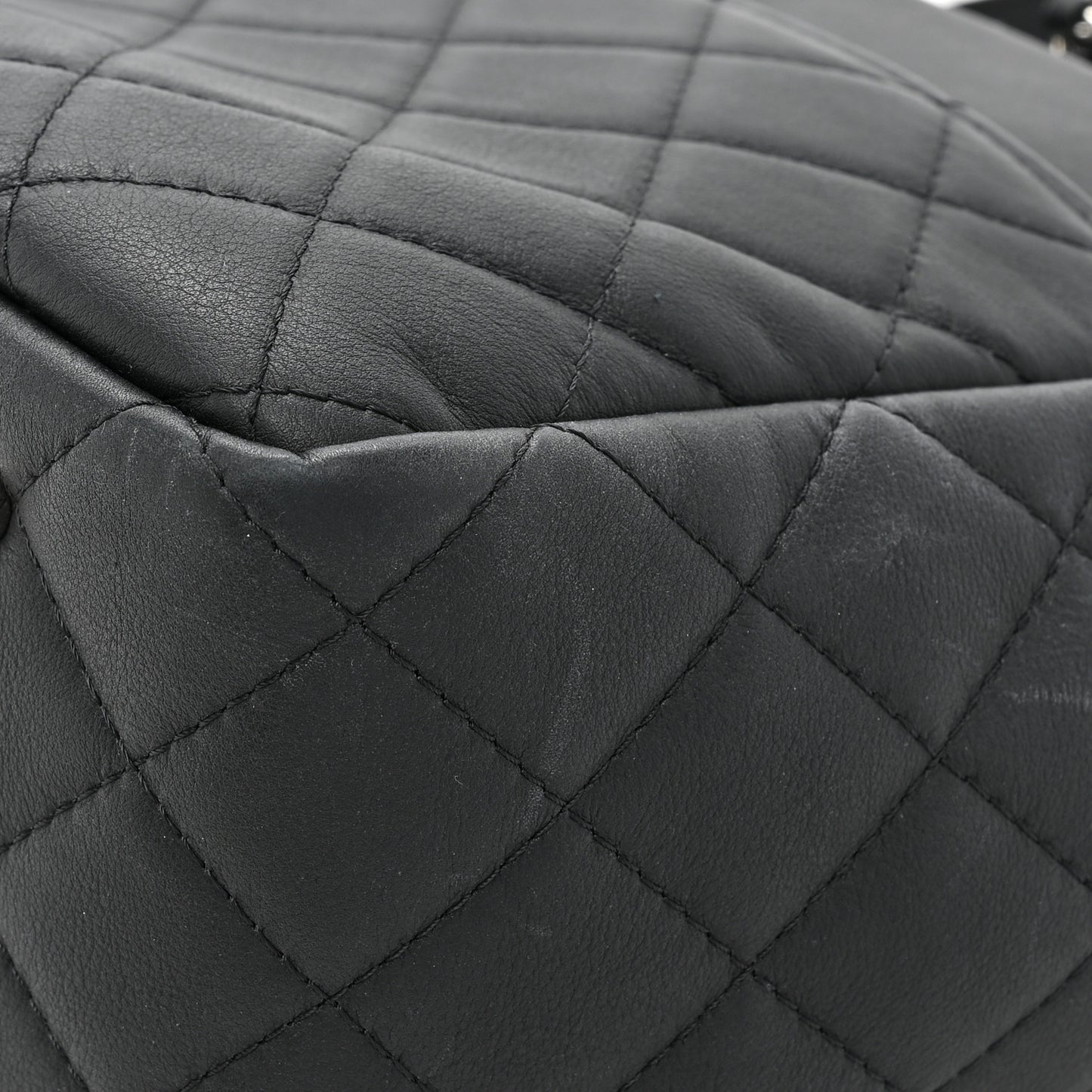 Calfskin Quilted Ultra Pocket Shopping Tote Black