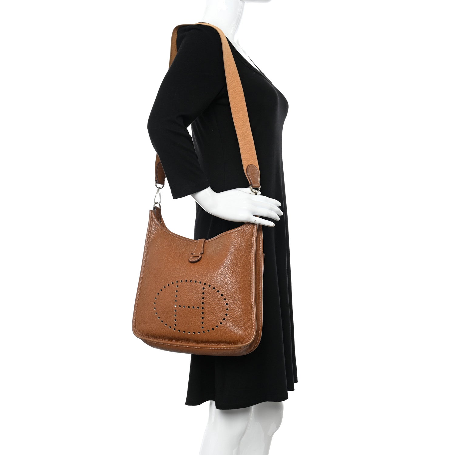 Hermes Taurillon Clemence Evelyne II PM Gold 2 of 13