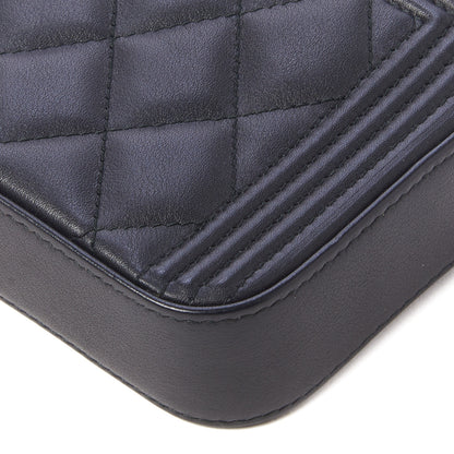 Chanel Calfskin Quilted Small Boy Clutch With Chain Black 5 of 11