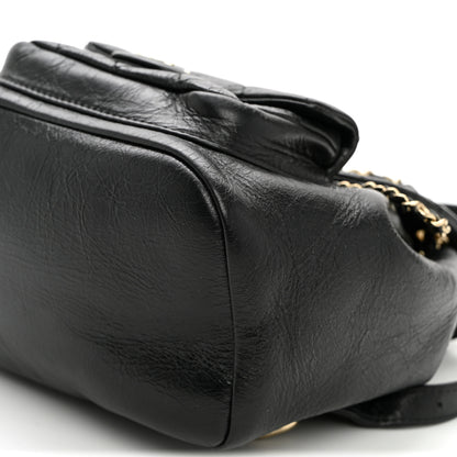 Chanel Glazed Aged Calfskin Quilted Small Duma Drawstring Backpack Black 10 of 10