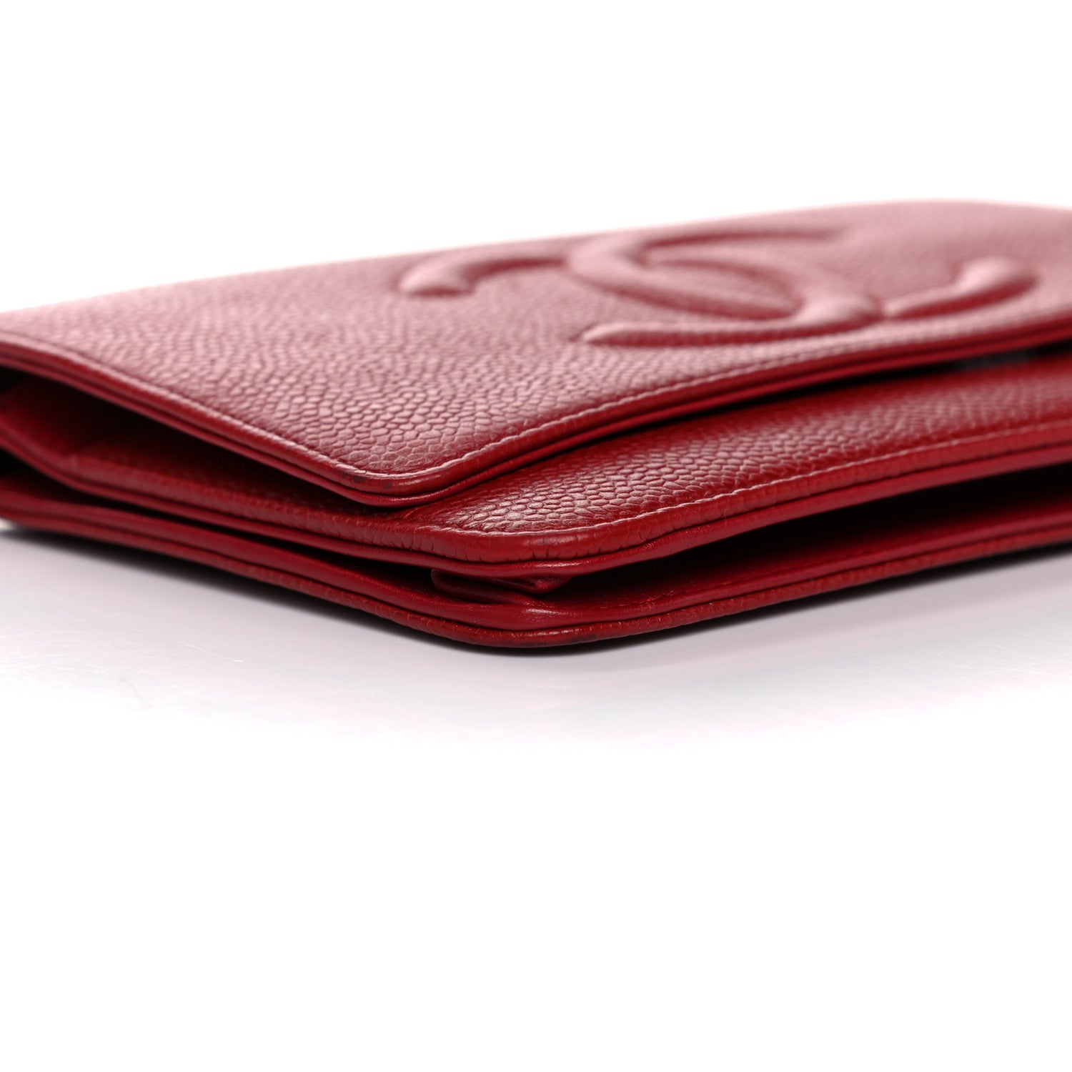 Chanel Caviar Timeless CC Wallet On Chain WOC Red 8 of 11