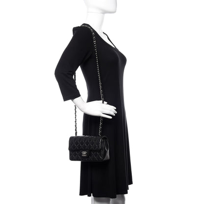 Chanel Lambskin Quilted Mini Rectangular Flap Black 2 of 11