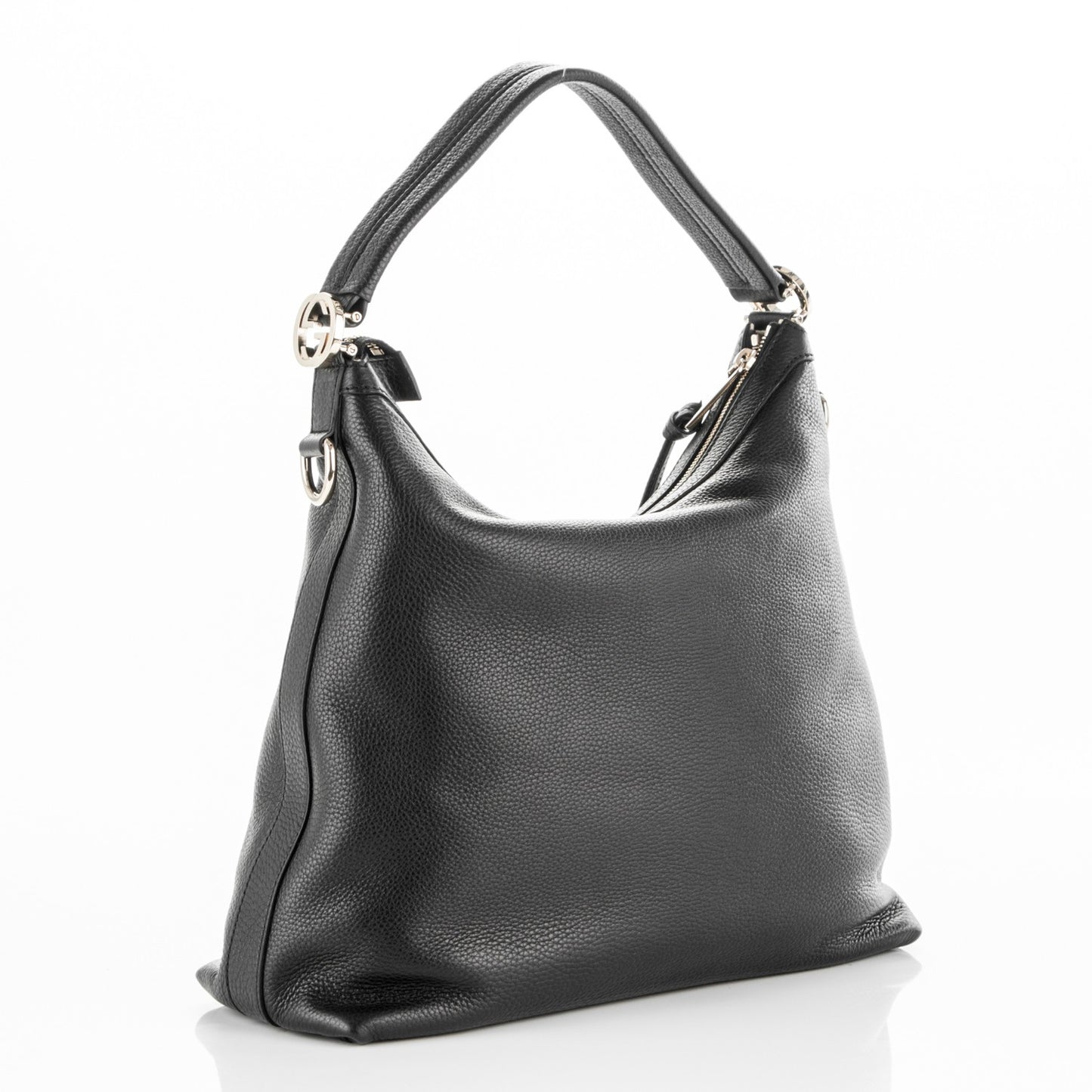 Pebbled Calfskin Small Miss GG Hobo Black