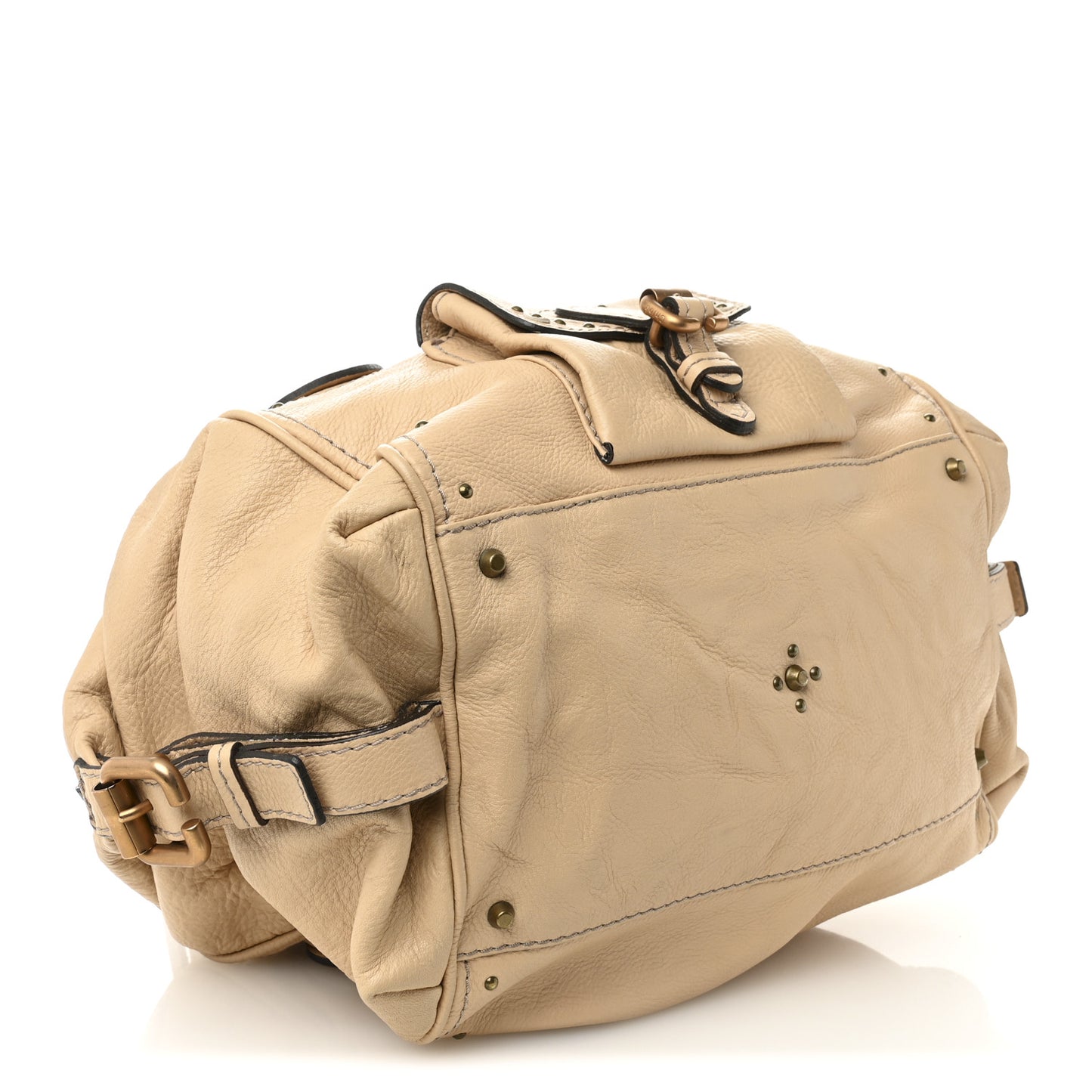 Calfskin Paddington Front Pocket Tote Creme