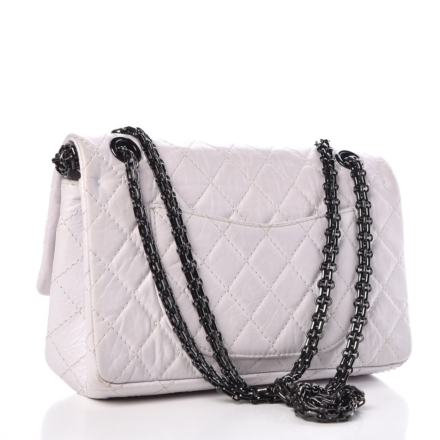 Aged Calfskin Quilted 2.55 Reissue 225 Flap Light Grey