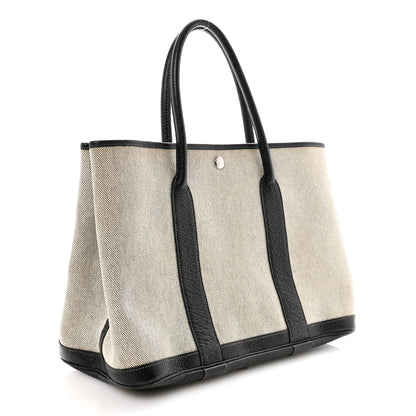 Hermes Buffle Skipper Toile Bolduc Twilly Garden Party 36 MM Tote Black 3 of 9