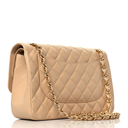 Chanel Caviar Quilted Jumbo Double Flap Beige Clair 3 of 10
