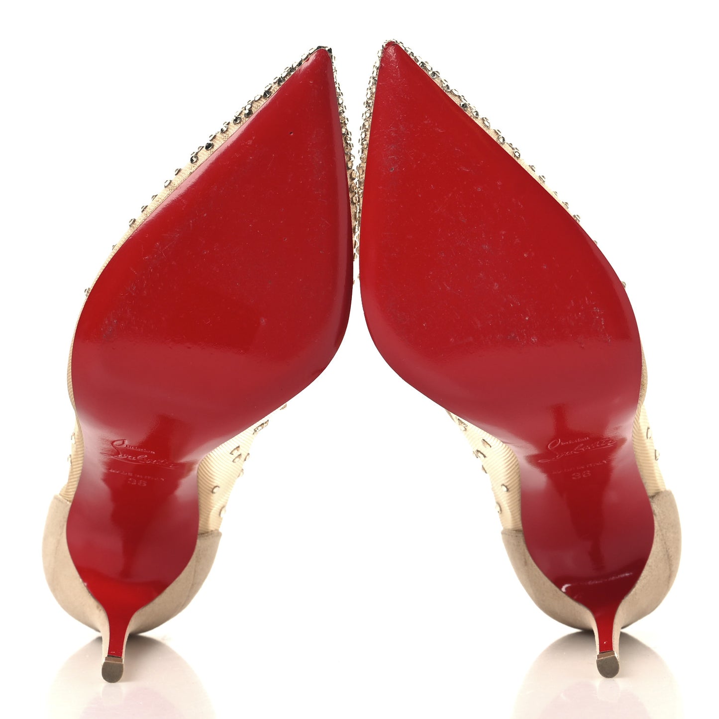 Suede Silk Crystal Strass Follies 100 Pumps 36 Light Silk