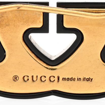 Gucci Resin Crystal Interlocking G Hair Clip Black 4 of 4