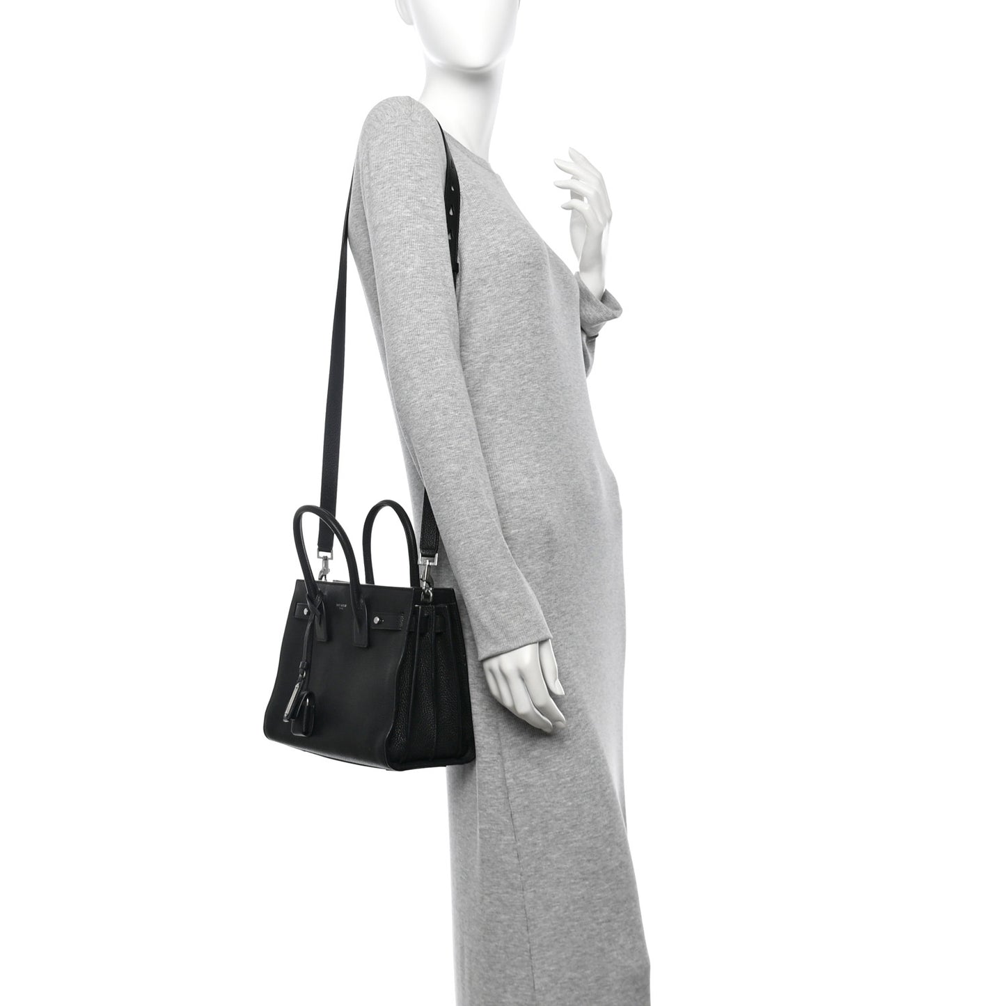 Grained Calfskin Baby Sac De Jour Souple Black