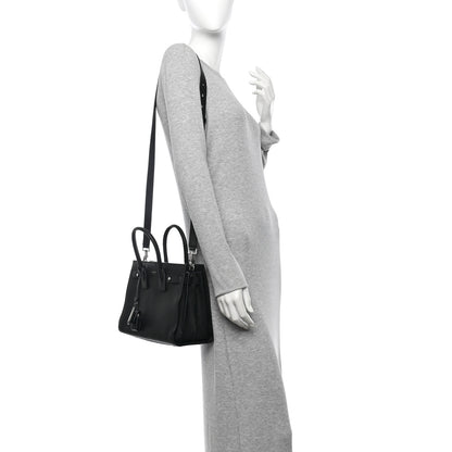 Saint Laurent Grained Calfskin Baby Sac De Jour Souple Black 2 of 11
