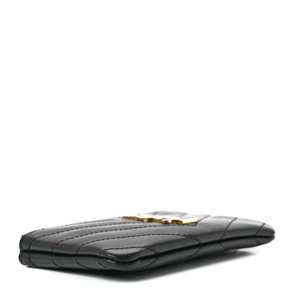 Saint Laurent Calfskin Matelasse Monogram Key Pouch Black 4 of 11
