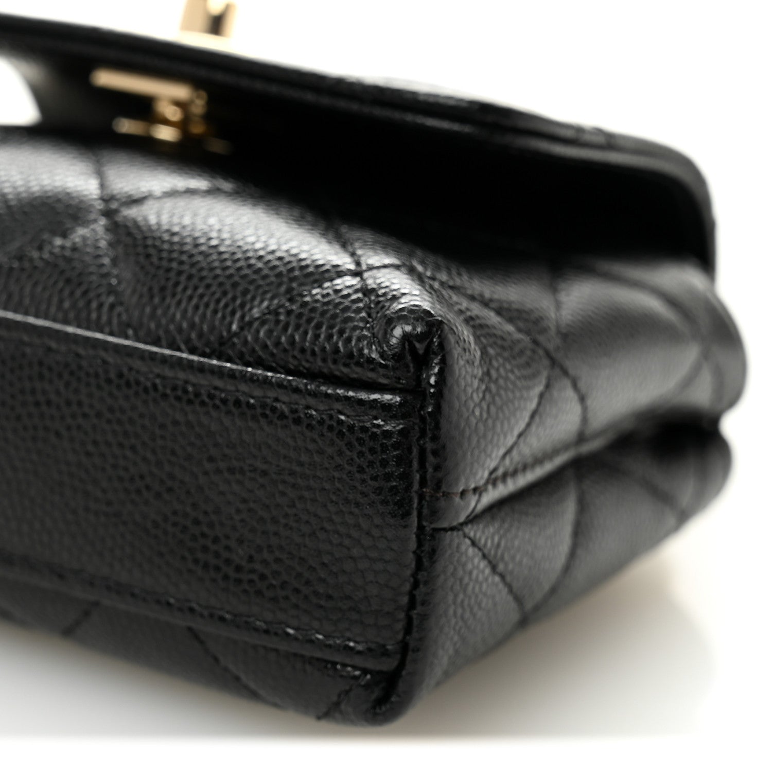 Chanel Caviar Quilted Nano Coco Handle Clutch With Chain Black 10 of 11